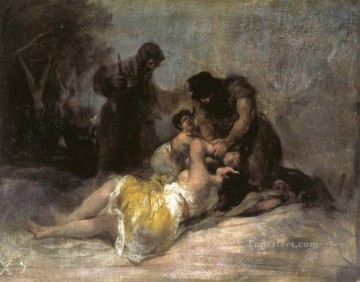 Escena de la violación y el asesinato de Francisco de Goya. Pinturas al óleo